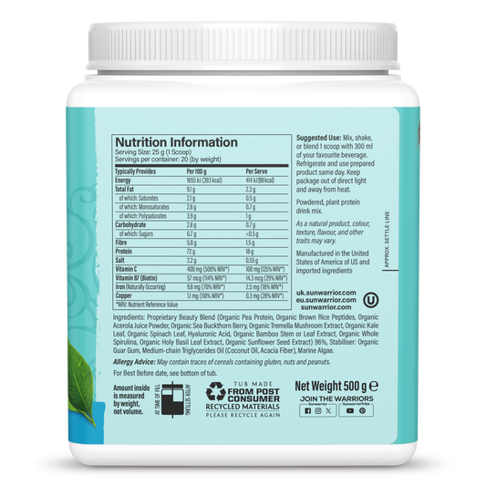 Vegan Collagen Protein Peptides Powder Natural 20 Servings (500g)