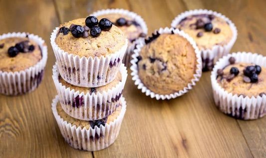 Blueberry Muffins with Protein, Oat & Greek Yogurt