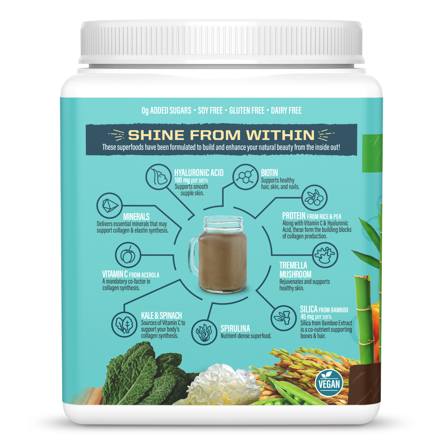 Vegan Collagen Protein Peptides Powder Chocolate Fudge 20 Servings (500g)