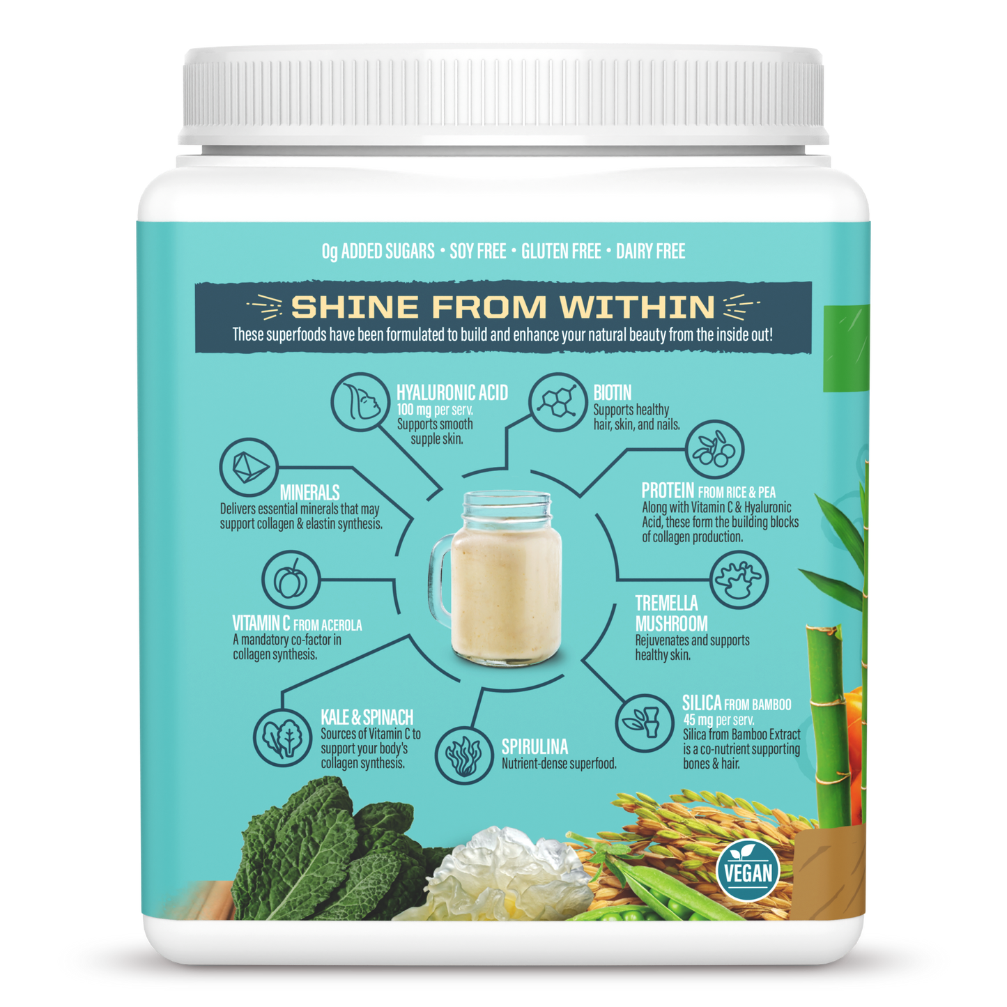 Vegan Collagen Protein Peptides Powder Salted Caramel 20 Servings (500g)