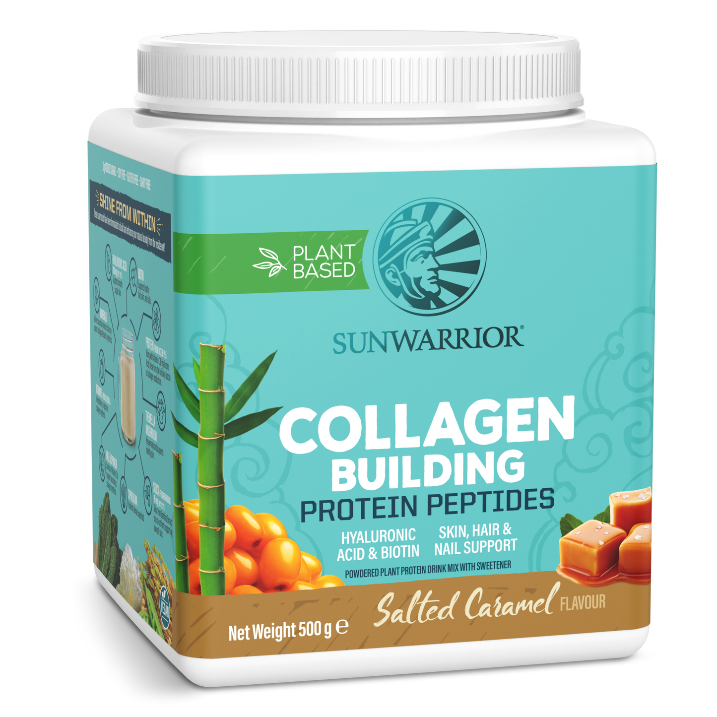 Vegan Collagen Protein Peptides Powder Salted Caramel 20 Servings (500g)