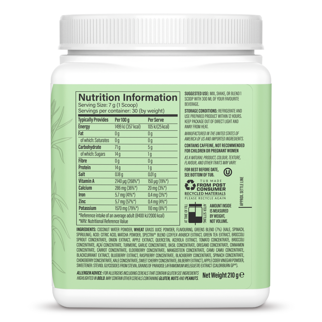 Ingredient list for THERMO GREENS BUNDLE