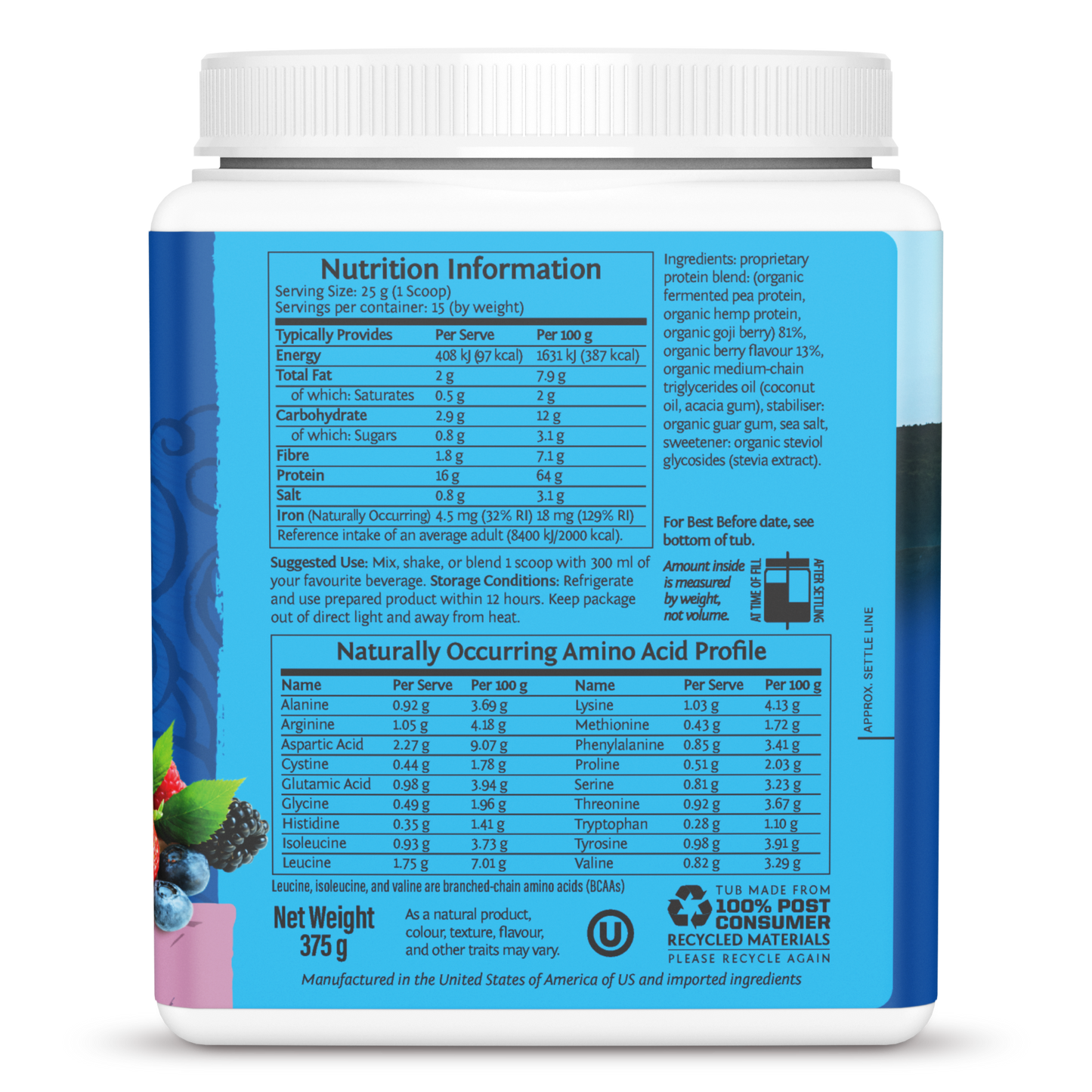 Warrior Blend Berry 15 Servings (375g)