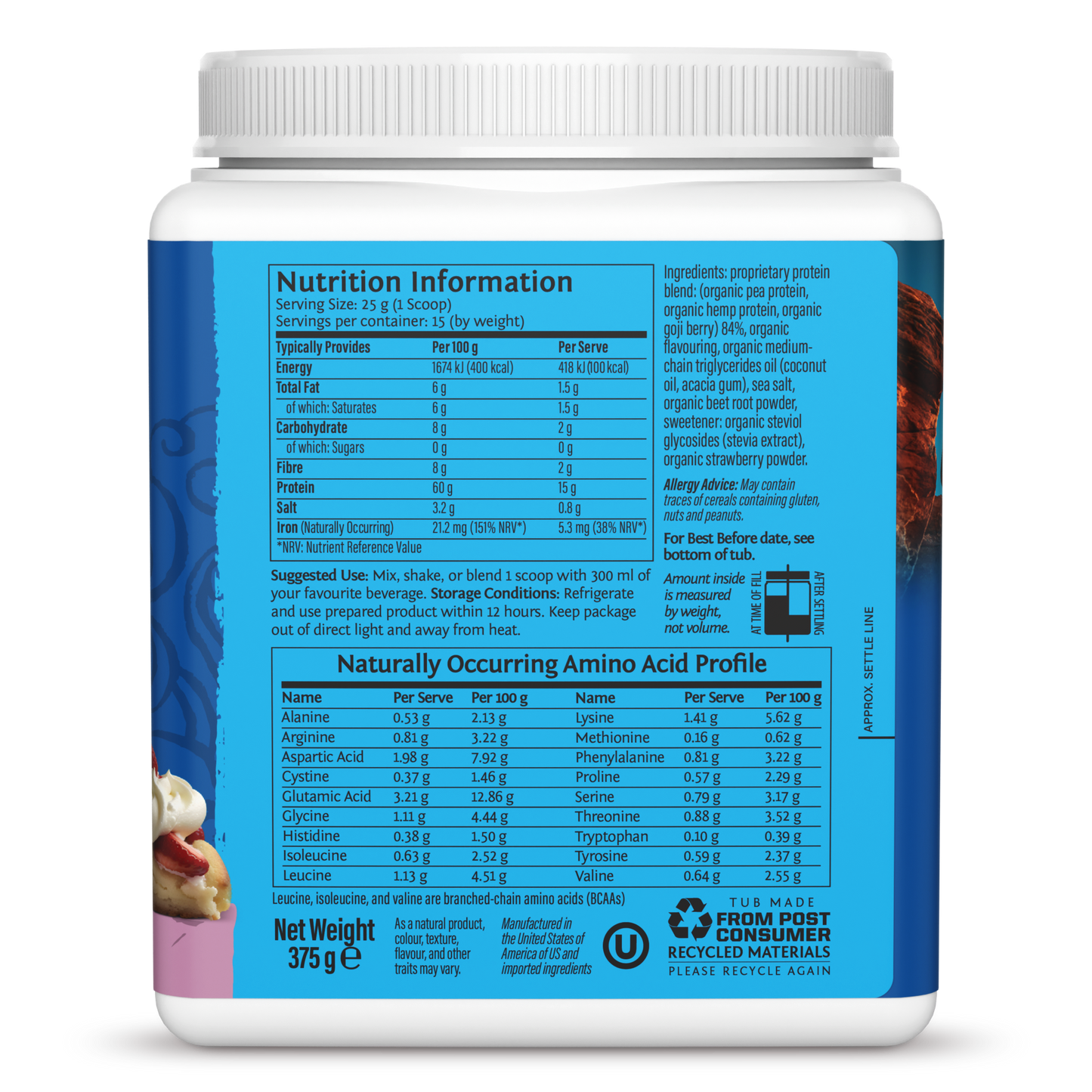 Warrior Blend Berry Shortcake 15 Servings (375g)