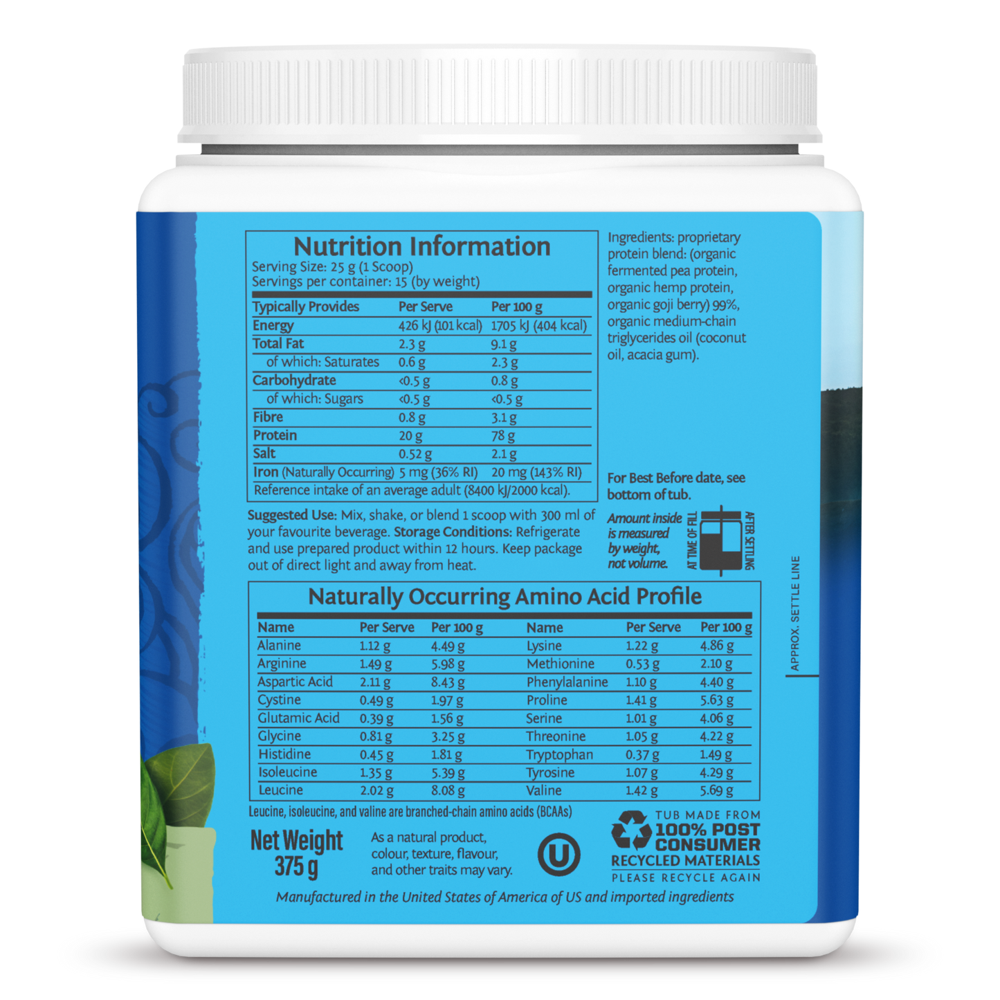 Warrior Blend Unflavored 15 Servings (375g)