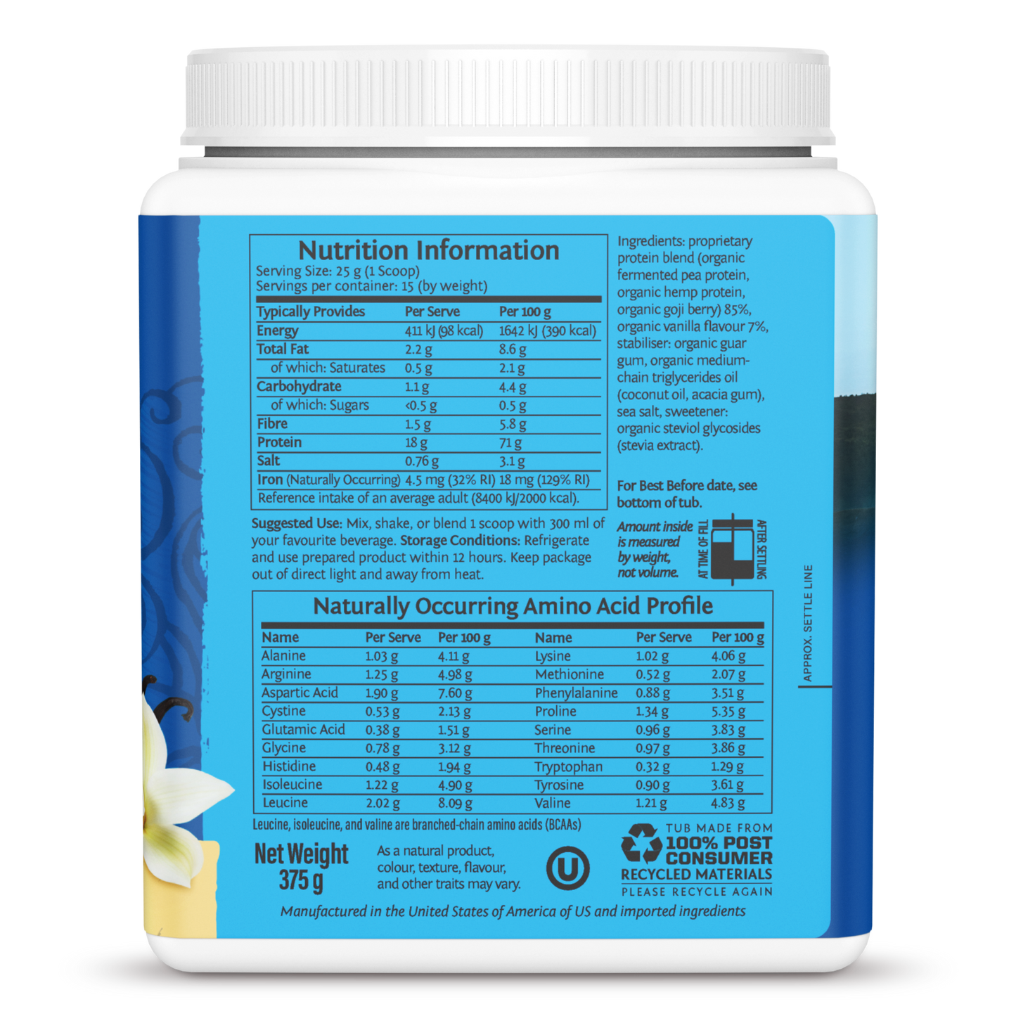 Warrior Blend Vanilla 15 Servings (375g)